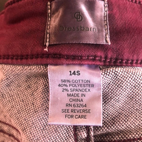 Dress Barn Burgundy All Day Stretch Straight Jeans - Picture 10 of 10